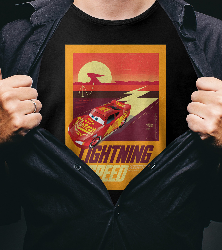 Lightning Speed Disney Pixar Cars McQueen 95 Racing Legends T-Shirt