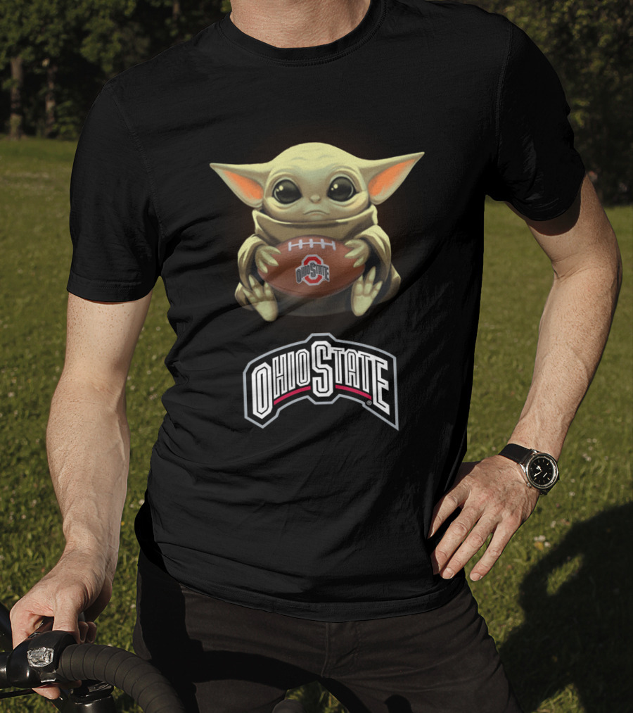 Yoda Holding Ohio State Football For Star Wars And Buckeyes Fans T-Shirt