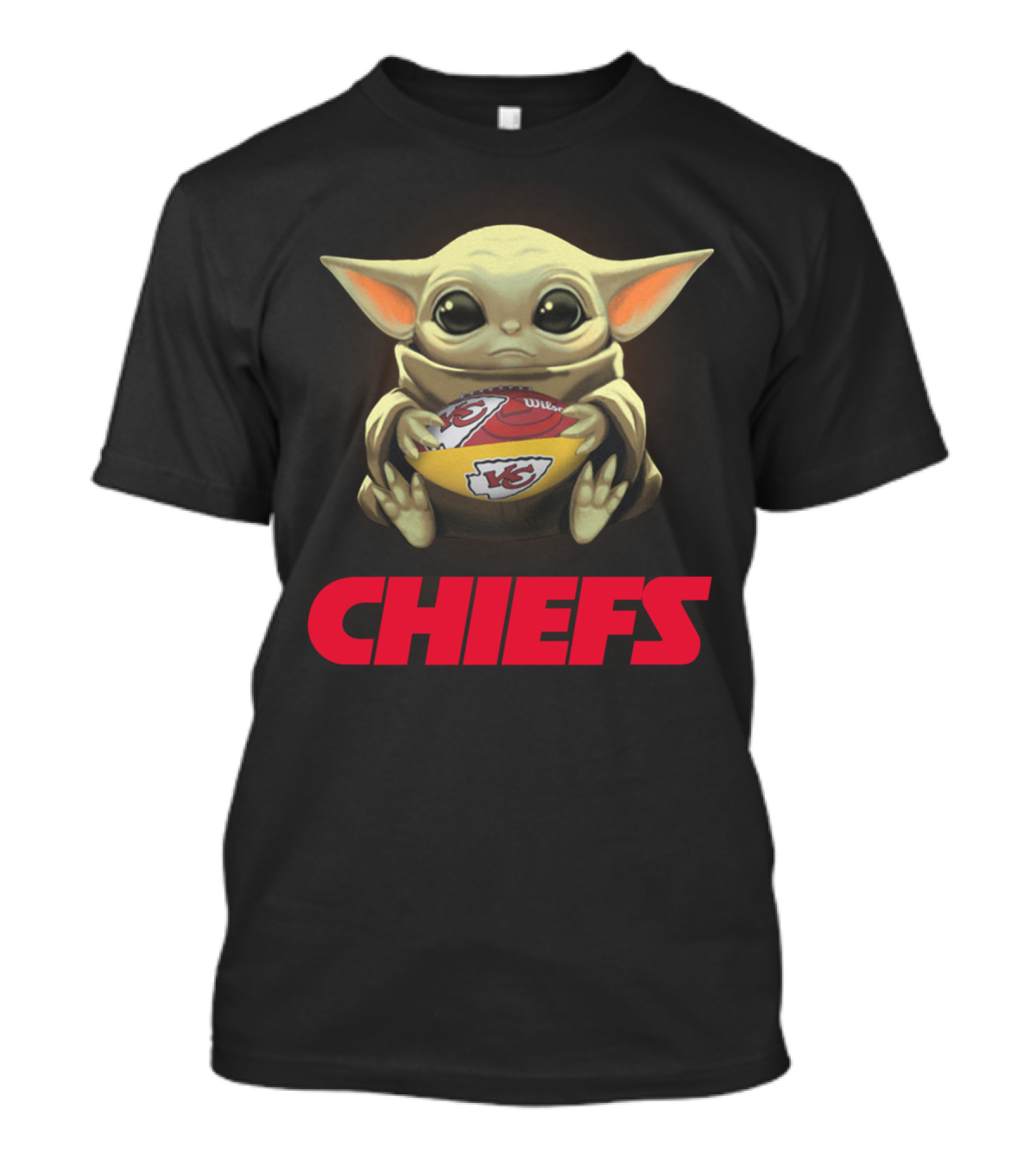 Yoda With Kansas City Chiefs Football T-Shirt