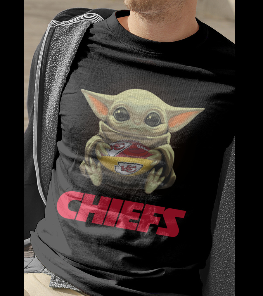 Yoda With Kansas City Chiefs Football T-Shirt