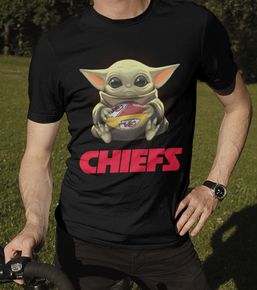 Yoda With Kansas City Chiefs Football T-Shirt