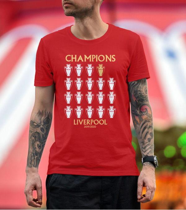 Premium T-Shirt: Champions Liverpool 2019/2020 Premier League Titles T-Shirt Champions Liverpool 2019/2020 Premier League Titles T-Shirt