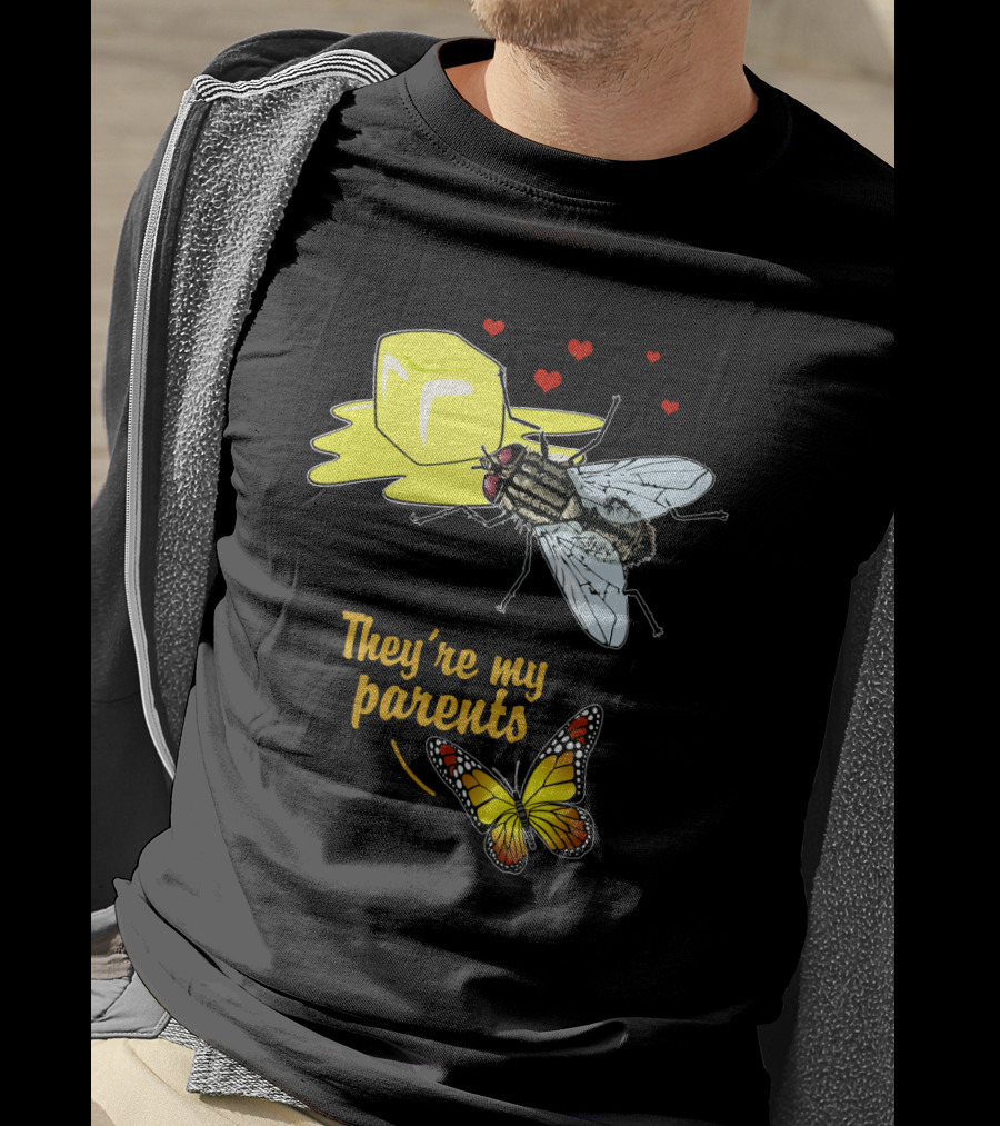 They're My Parents Funny Butter Fly Butterfly T-Shirt
