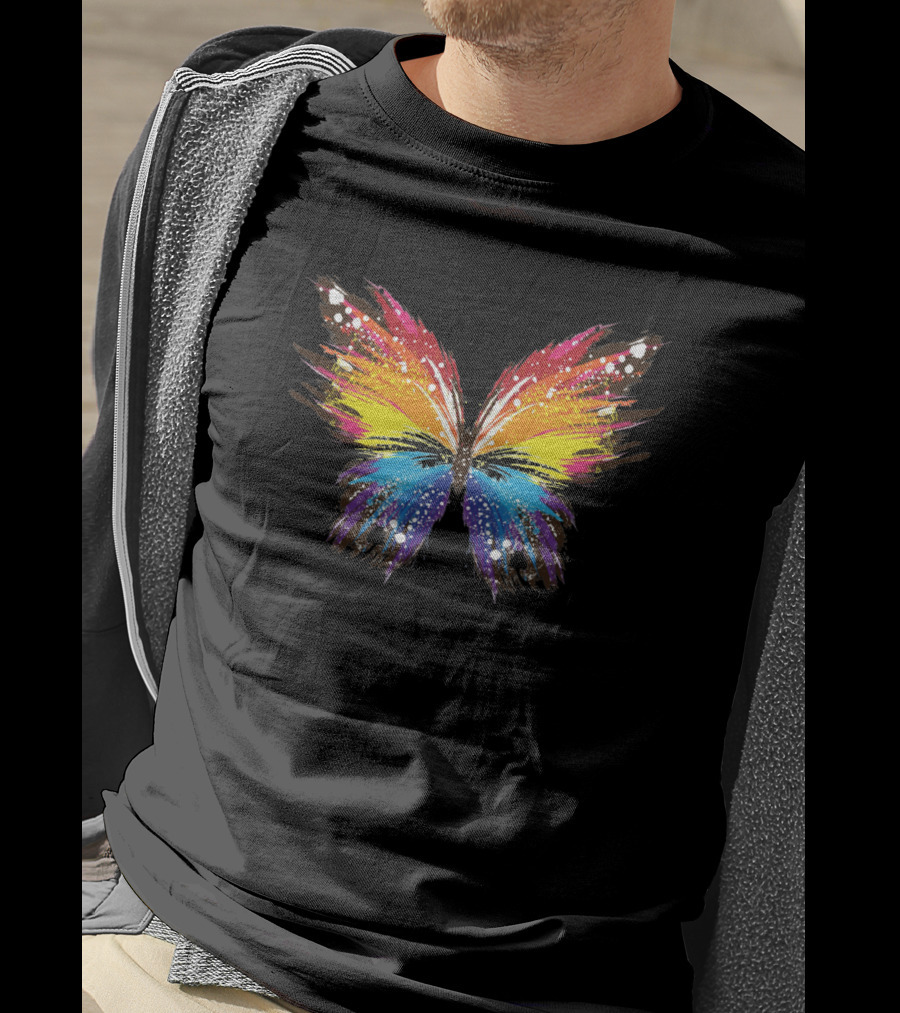 Colorful Butterfly Rainbow Splash T-Shirt