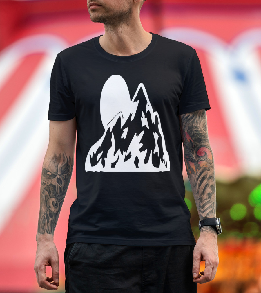 Moonlit Peaks under Night Sky T-Shirt