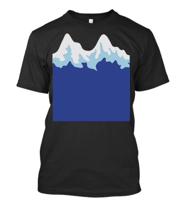 Simple Mountain Range Snowy Peaks Blue T-Shirt