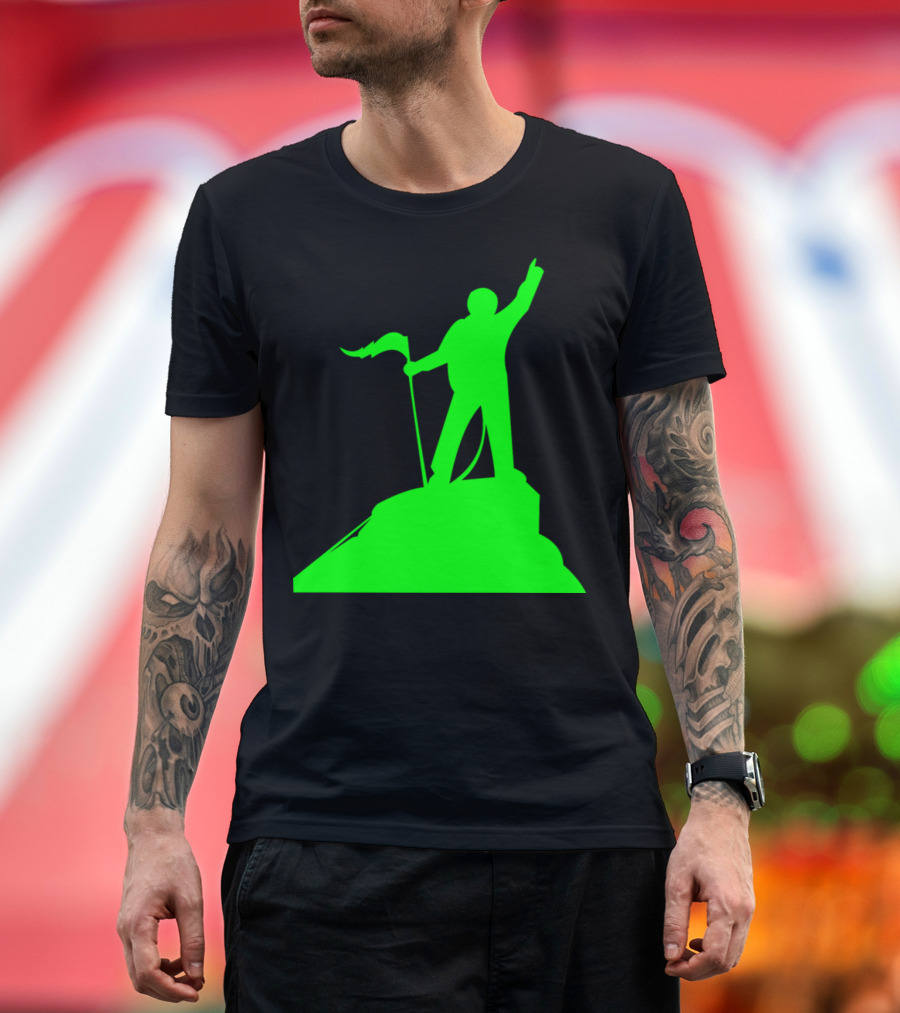 I Put the Flag on the Mountain Neon Green T-Shirt