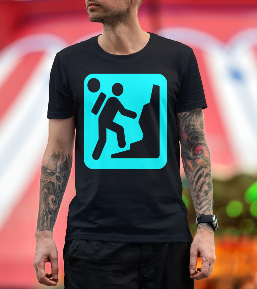 Hiking Icon of Nighttime Mountain Ascent Adventure T-Shirt
