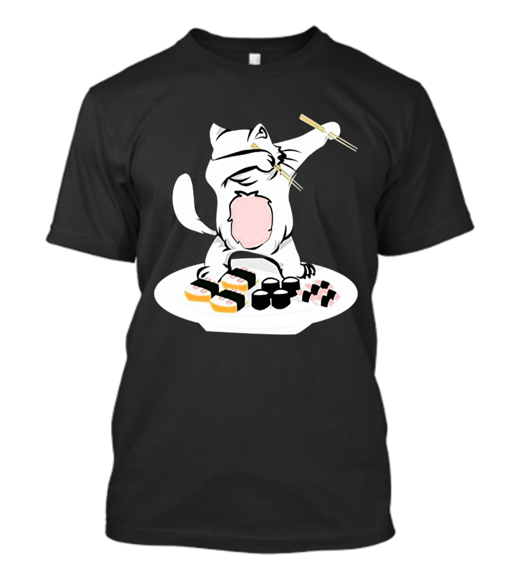 Catsushi Cute Cat Eating Sushi With Chopsticks T-Shirt