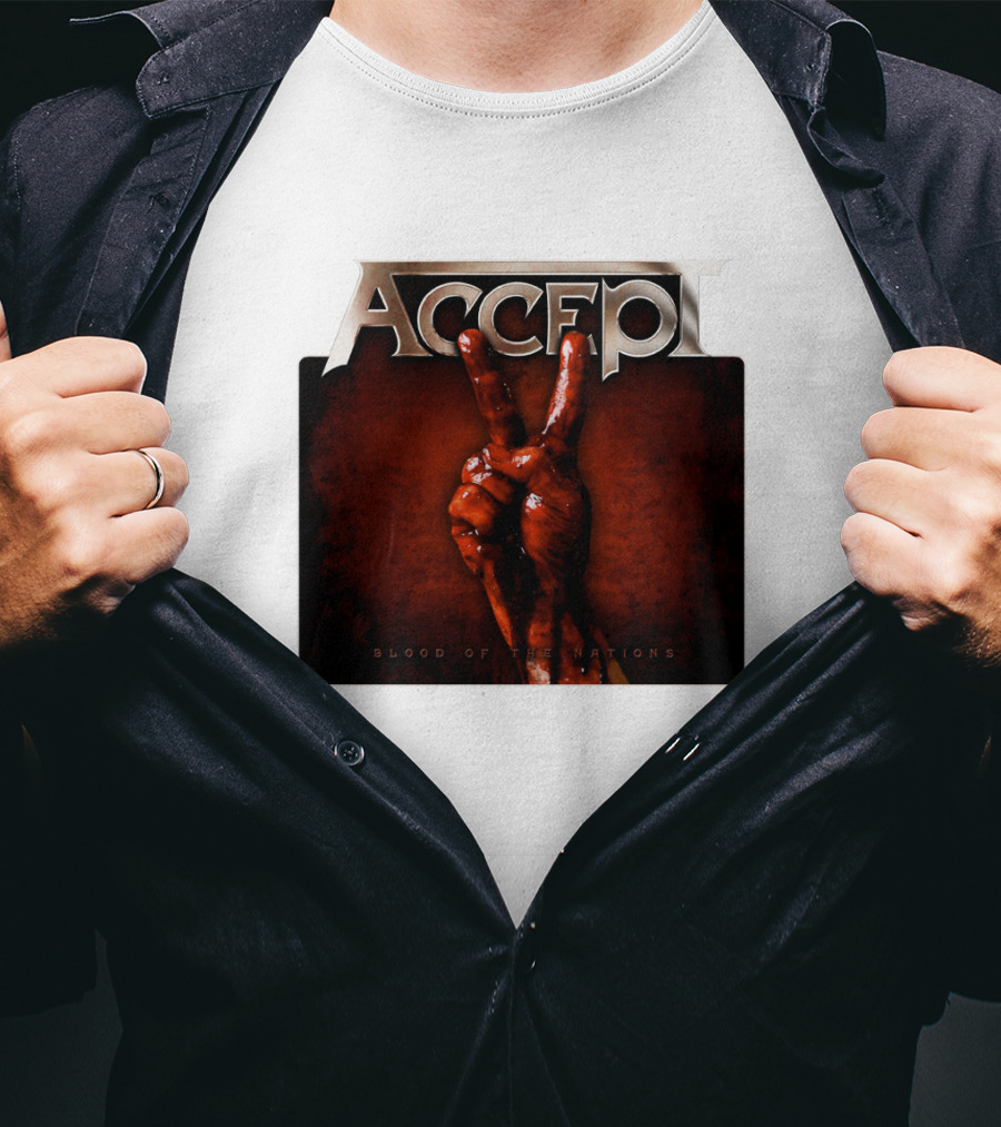 ACCEPT Blood Of The Nations Victory Hand Gesture T-Shirt