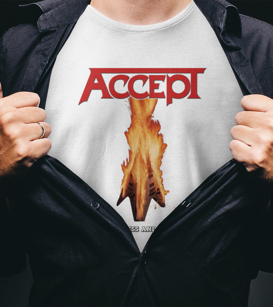 Accept Restless And Wild Flaming Guitar T-Shirt