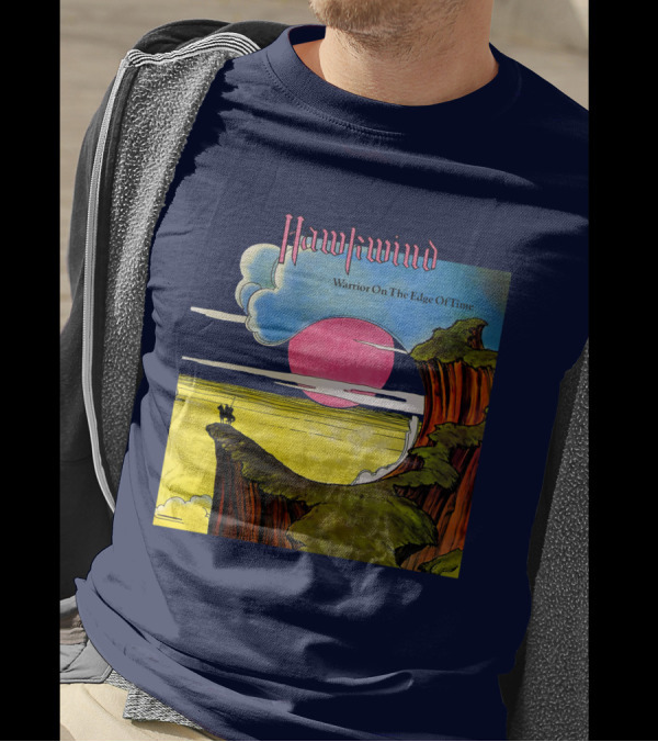 Hawkwind Warrior On The Edge Of Time Cliff Sunset Scene T-Shirt