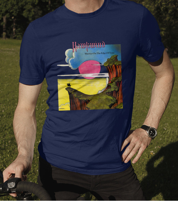 Hawkwind Warrior On The Edge Of Time Cliff Sunset Scene T-Shirt