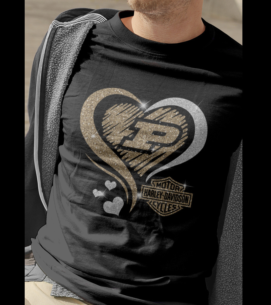 Purdue Boilermakers Heart Harley Davidson T-Shirt