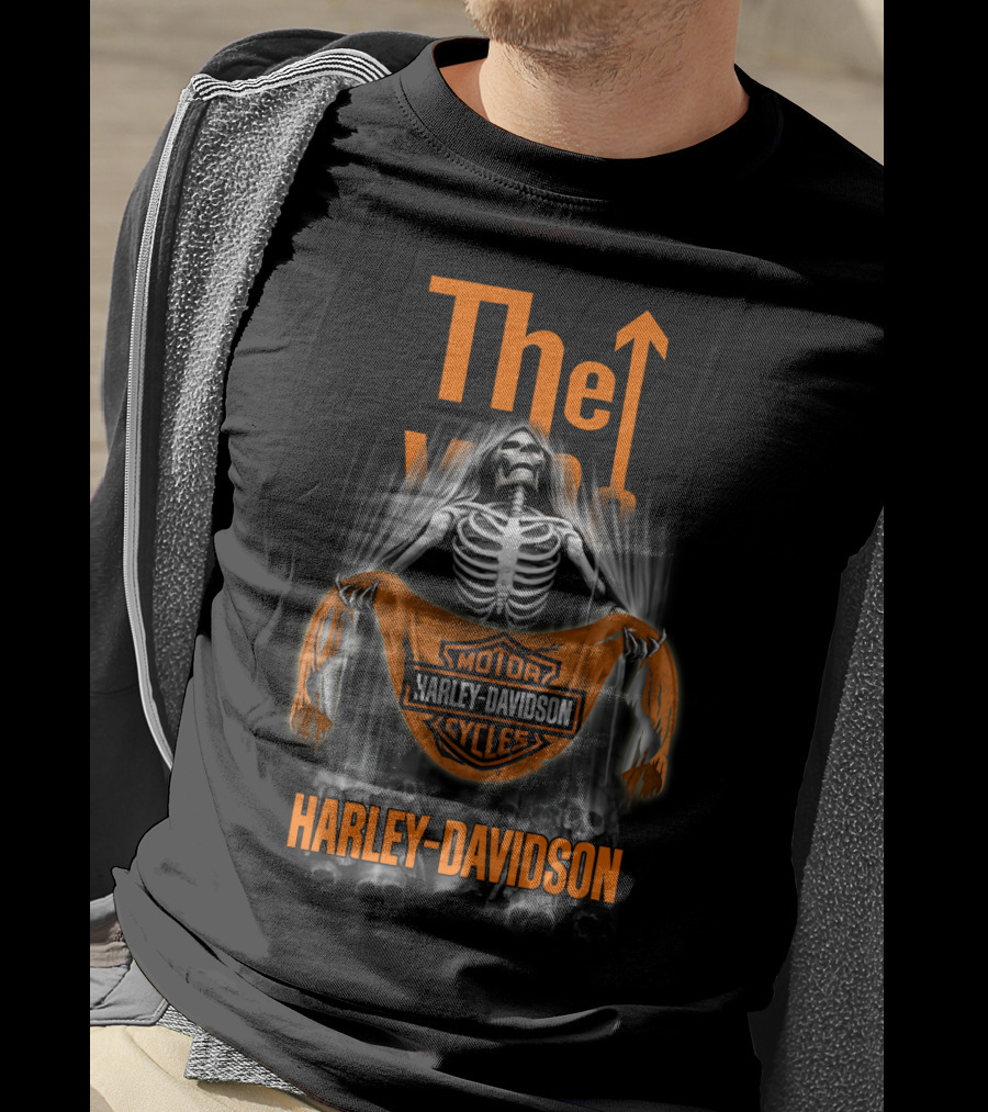 Harley Davidson Skeleton Holding Logo Banner The Who T-Shirt