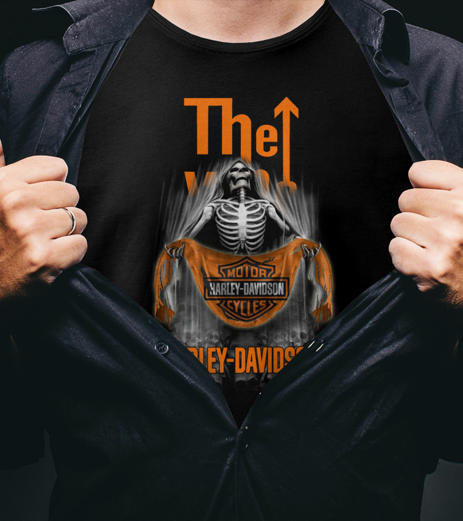 Harley Davidson Skeleton Holding Logo Banner The Who T-Shirt