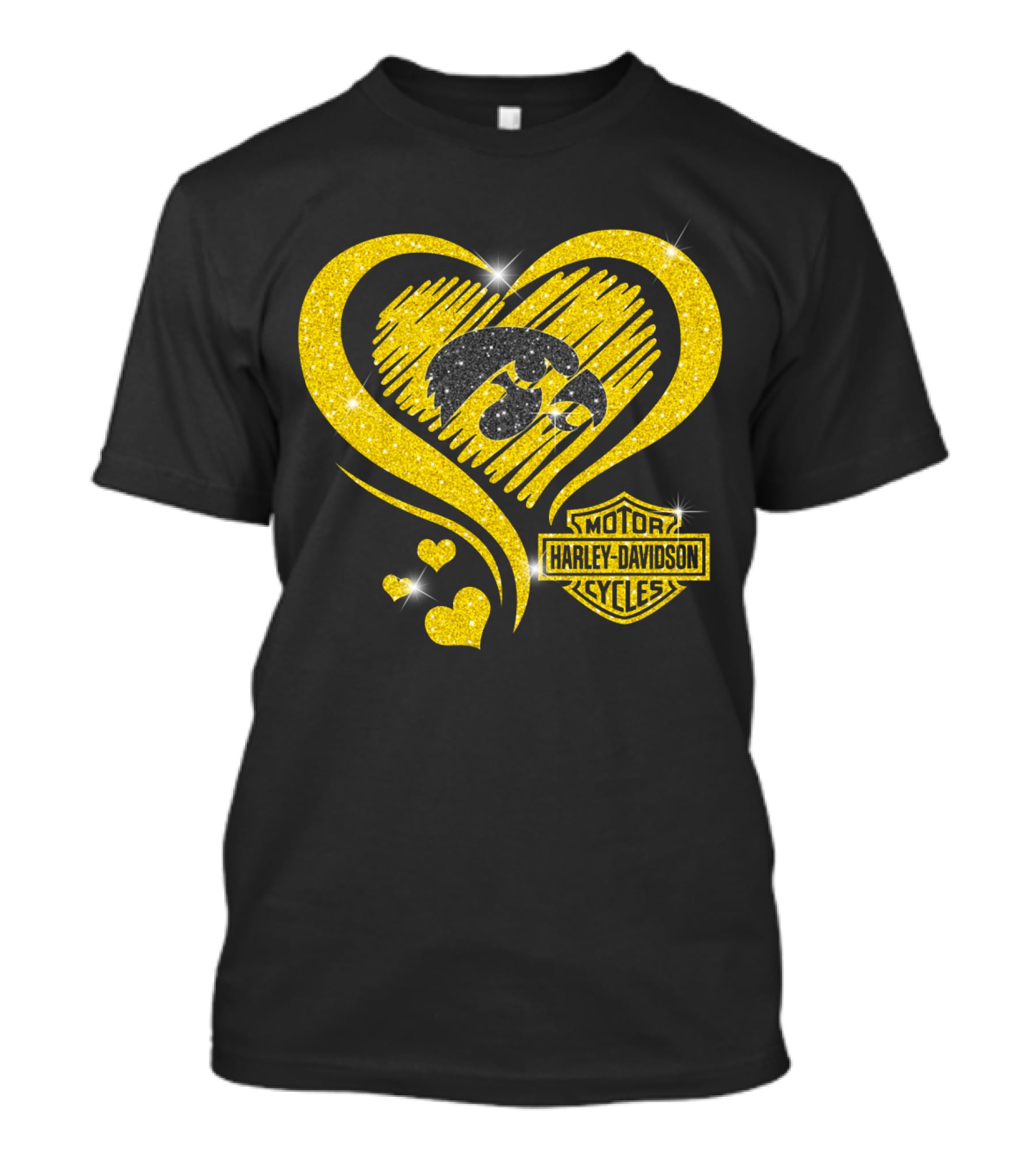 Motor Harley Davidson Cycles Iowa Hawkeyes Heart T-Shirt