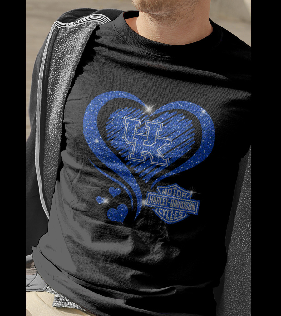 Kentucky Wildcats Harley Davidson Heart Uk T-Shirt