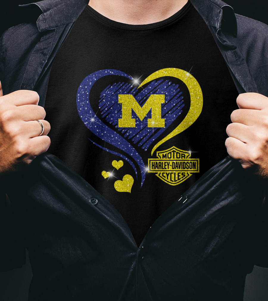 M Heart Sparkle Motor Harley Davidson Cycles T-Shirt