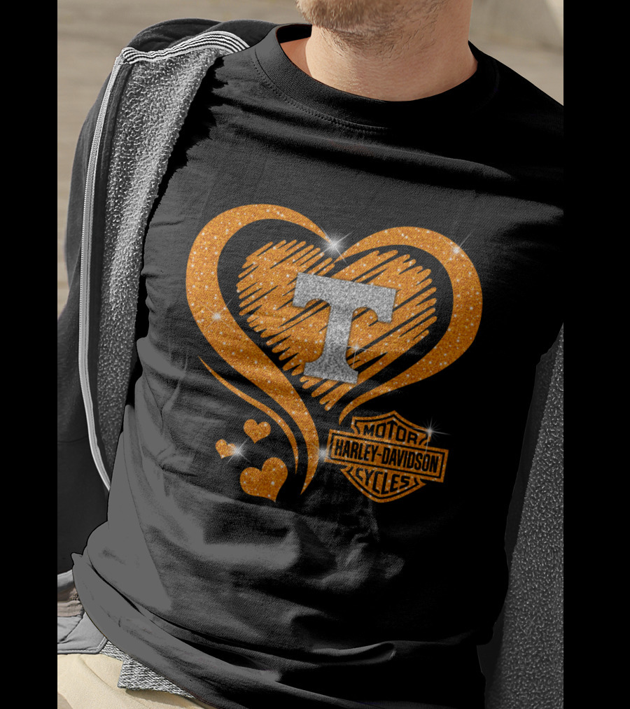 Tennessee Volunteers Harley Davidson Heart T-Shirt