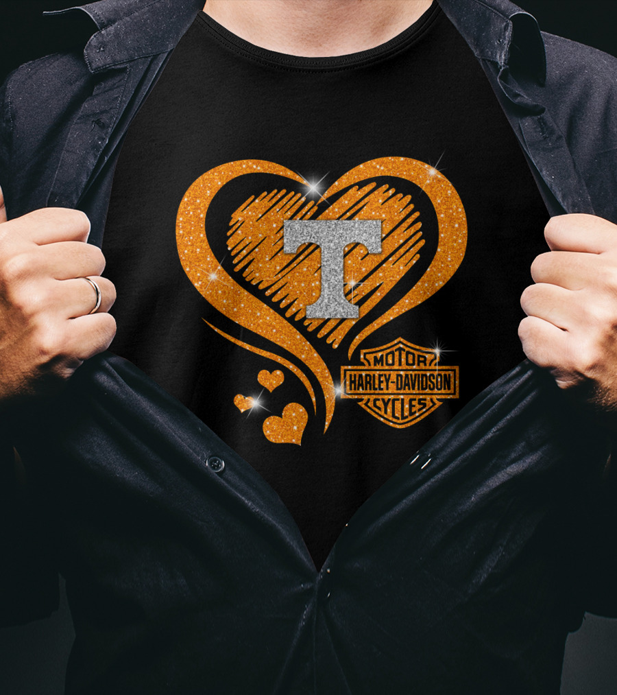 Tennessee Volunteers Harley Davidson Heart T-Shirt