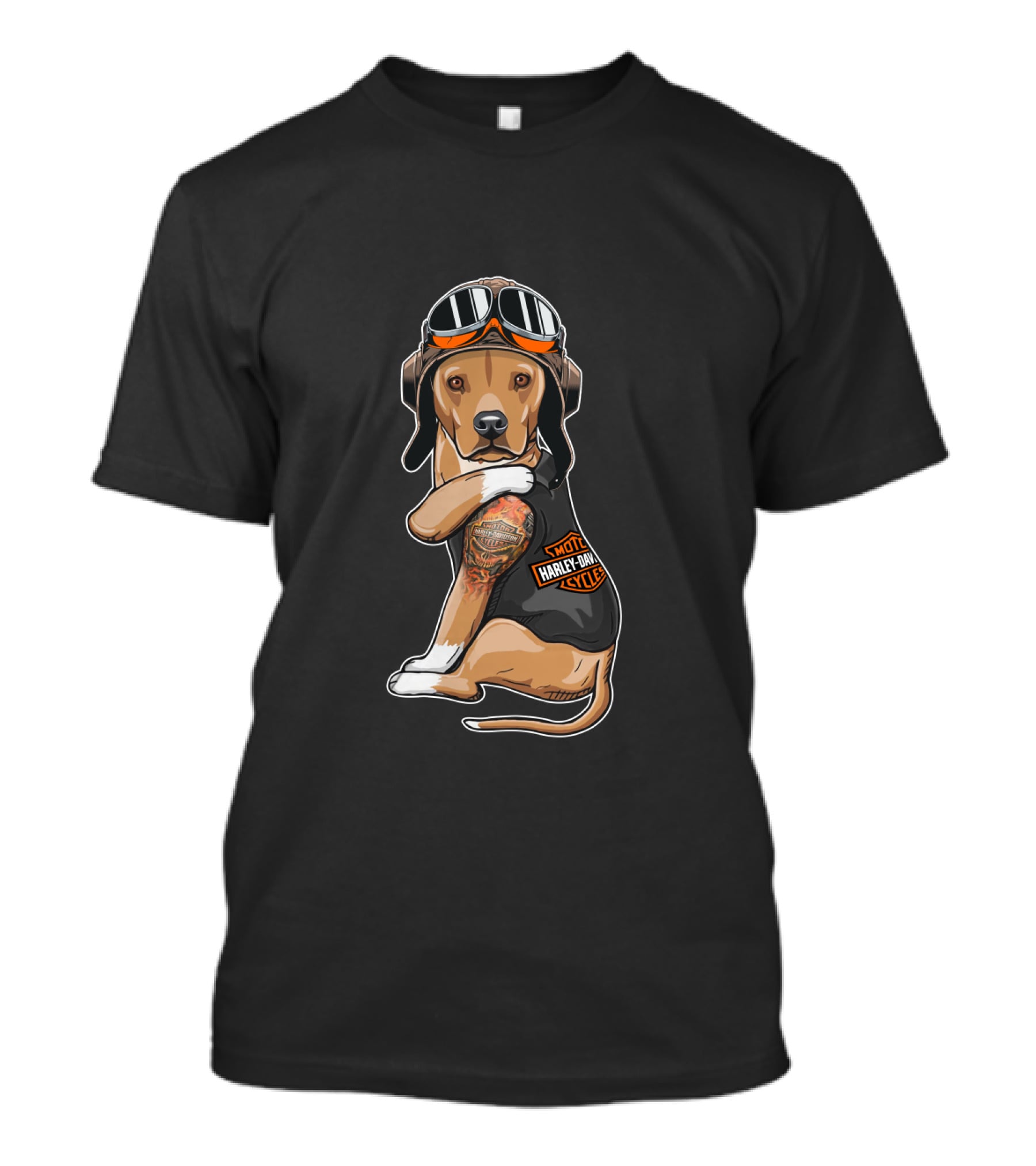 Hd Tatoo American Staffordshire Motocycle Harley Davidson T-Shirt
