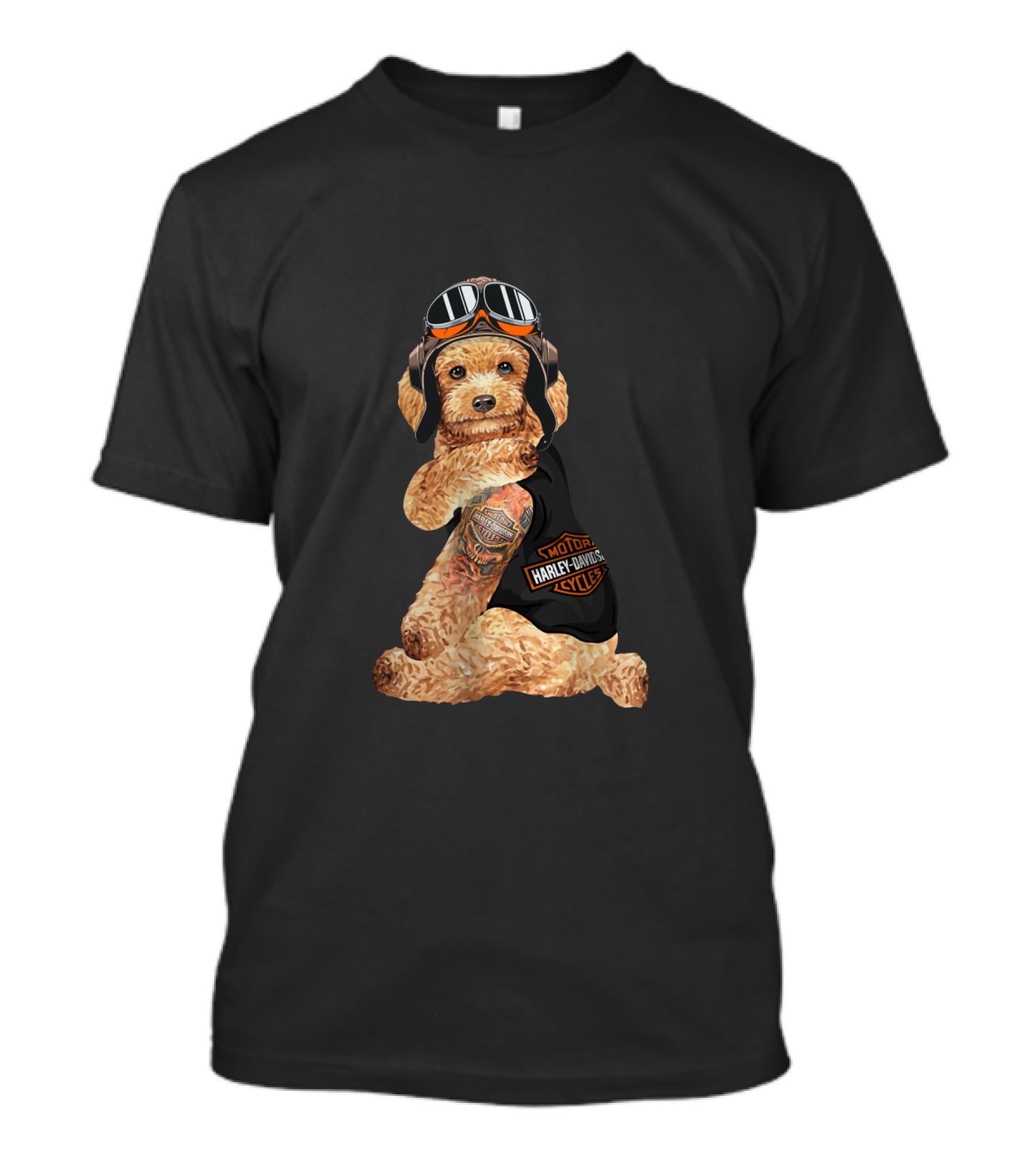 Shotgun Harley Davidson Cycles Hd Tatoo Poodle T-Shirt