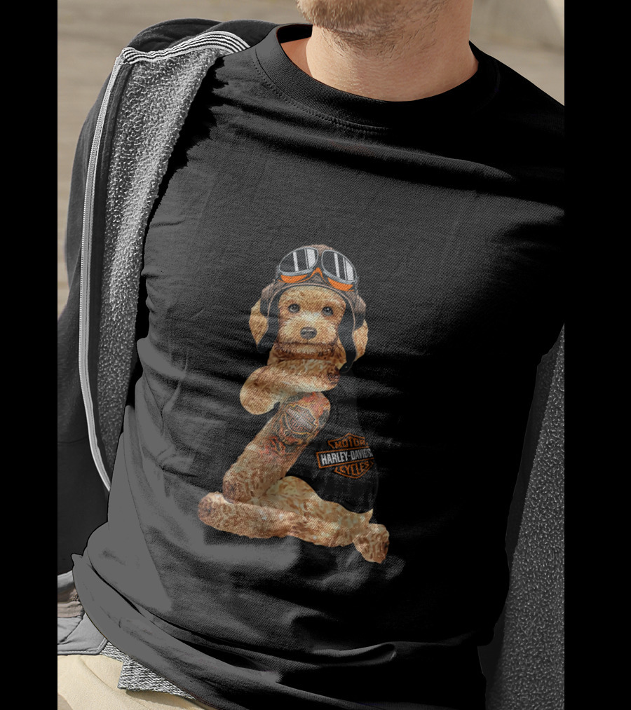Shotgun Harley Davidson Cycles Hd Tatoo Poodle T-Shirt