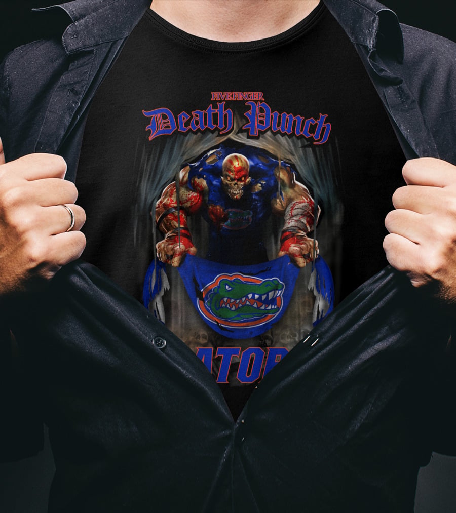 Five Finger Death Punch Gators Florida Gator Football Fan Art Collaboration T-Shirt