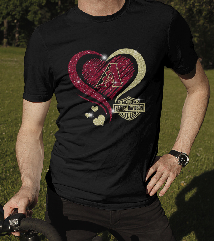 Arizona Diamondbacks Heart Harley Davidson Cycles T-Shirt