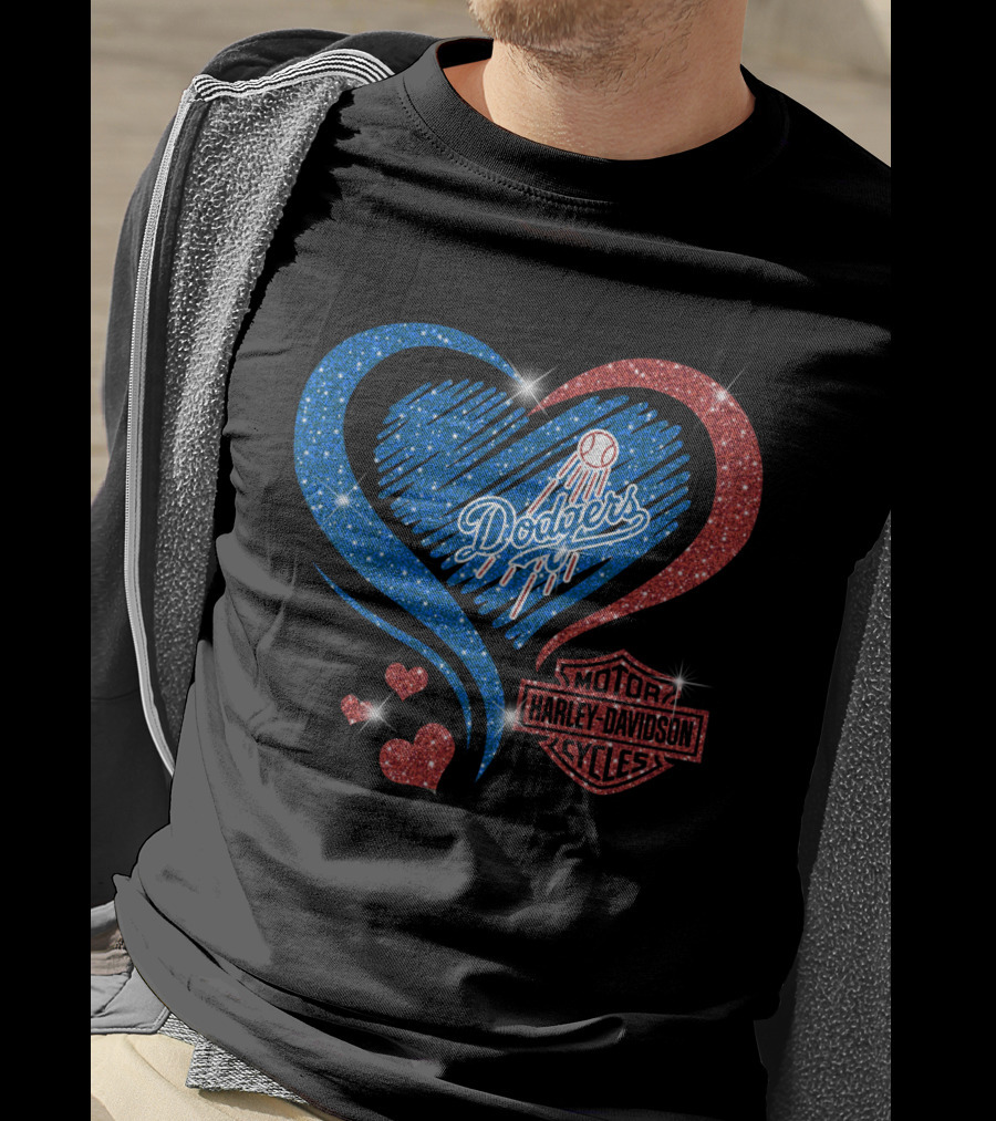 Dodgers Heart 0307Hd Los Angeles Harley Davidson T-Shirt