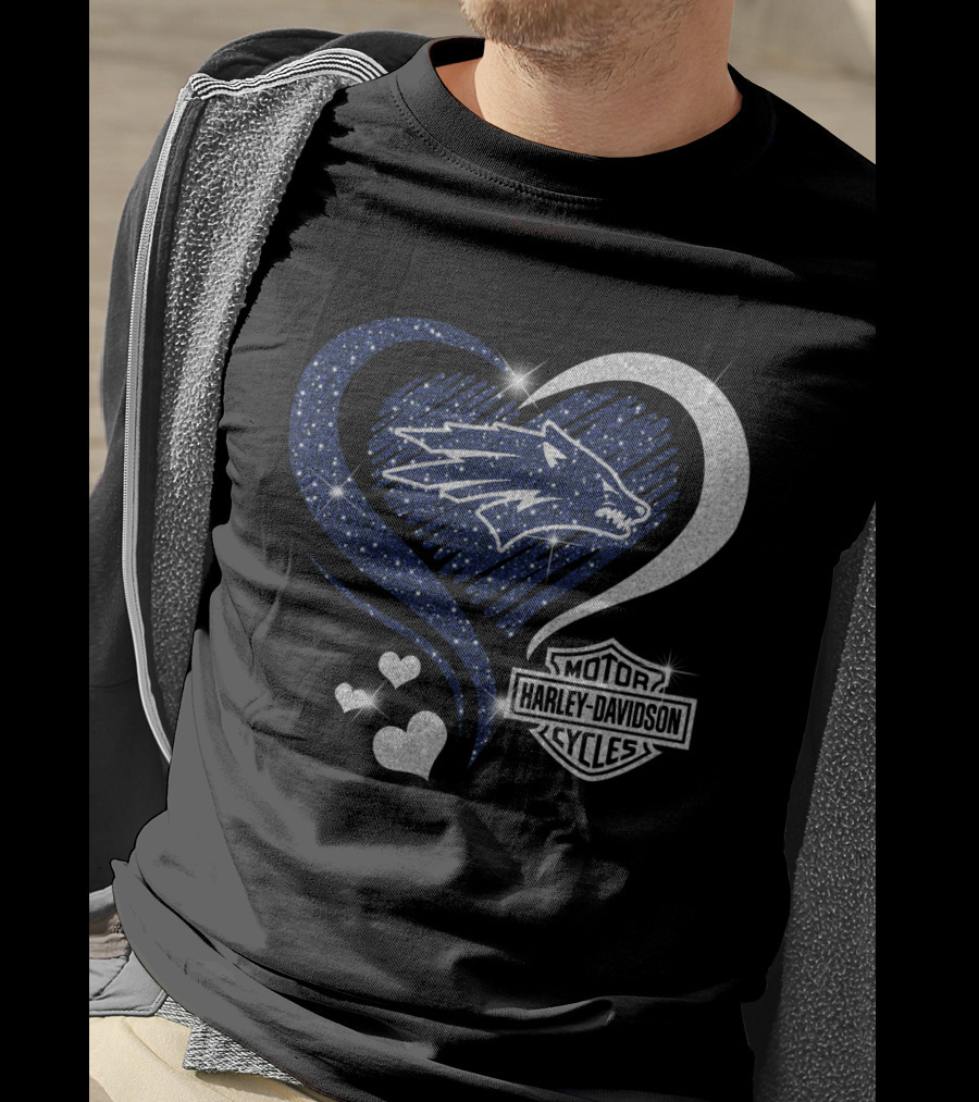 Nevada Wolf Pack Harley Davidson Sparkle Heart 0306Hd T-Shirt