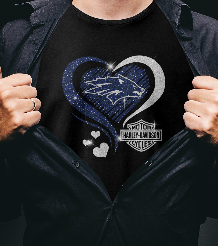 Nevada Wolf Pack Harley Davidson Sparkle Heart 0306Hd T-Shirt