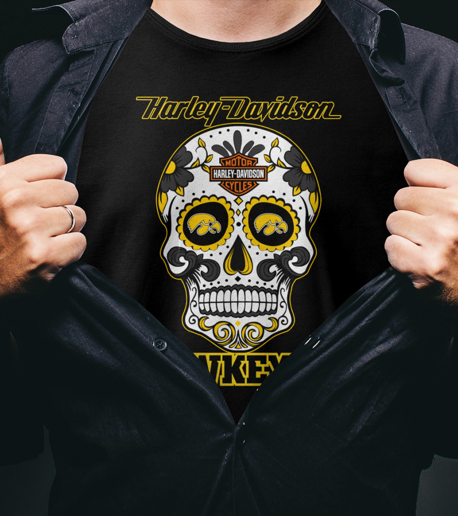 Harley Davidson Hawkeyes Sugar Skull T-Shirt