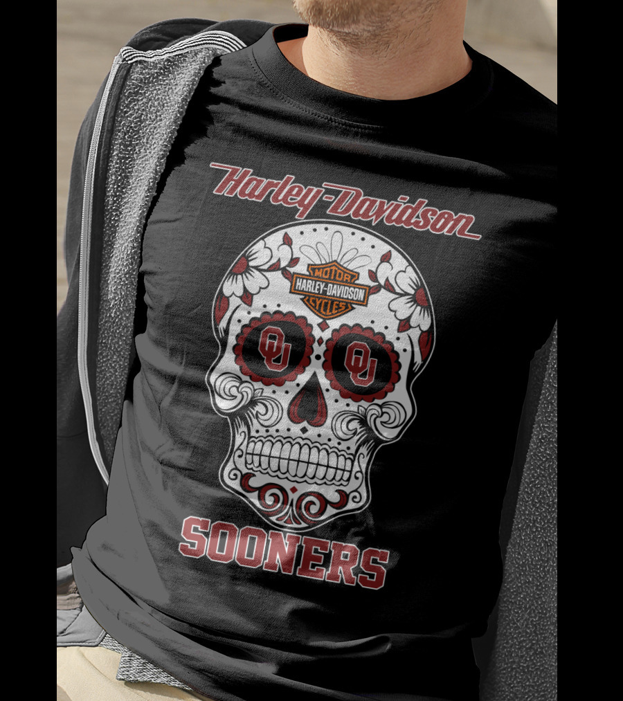 Harley Davidson Sooners Sugar Skull Ou T-Shirt