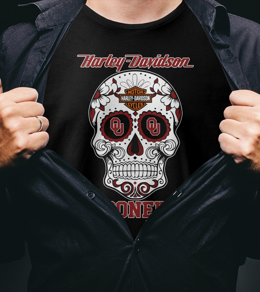 Harley Davidson Sooners Sugar Skull Ou T-Shirt