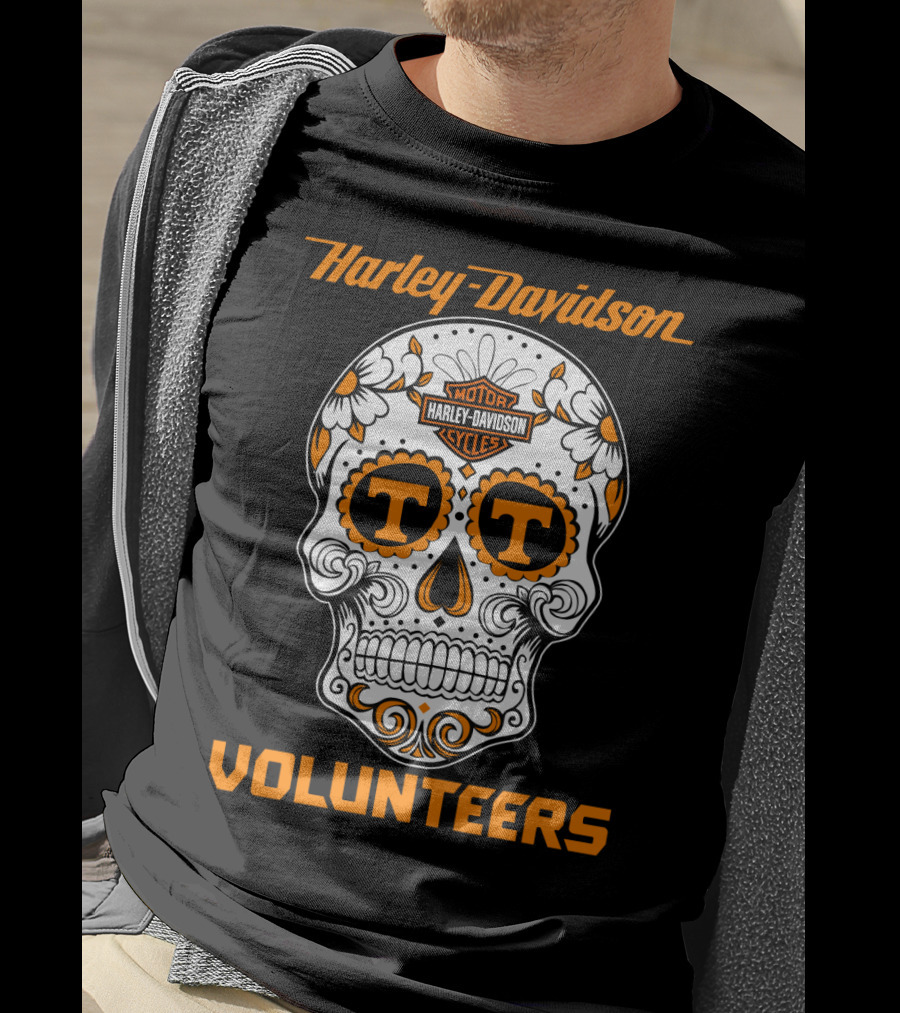 Harley Davidson Tennessee Volunteers Sugar Skull T-Shirt