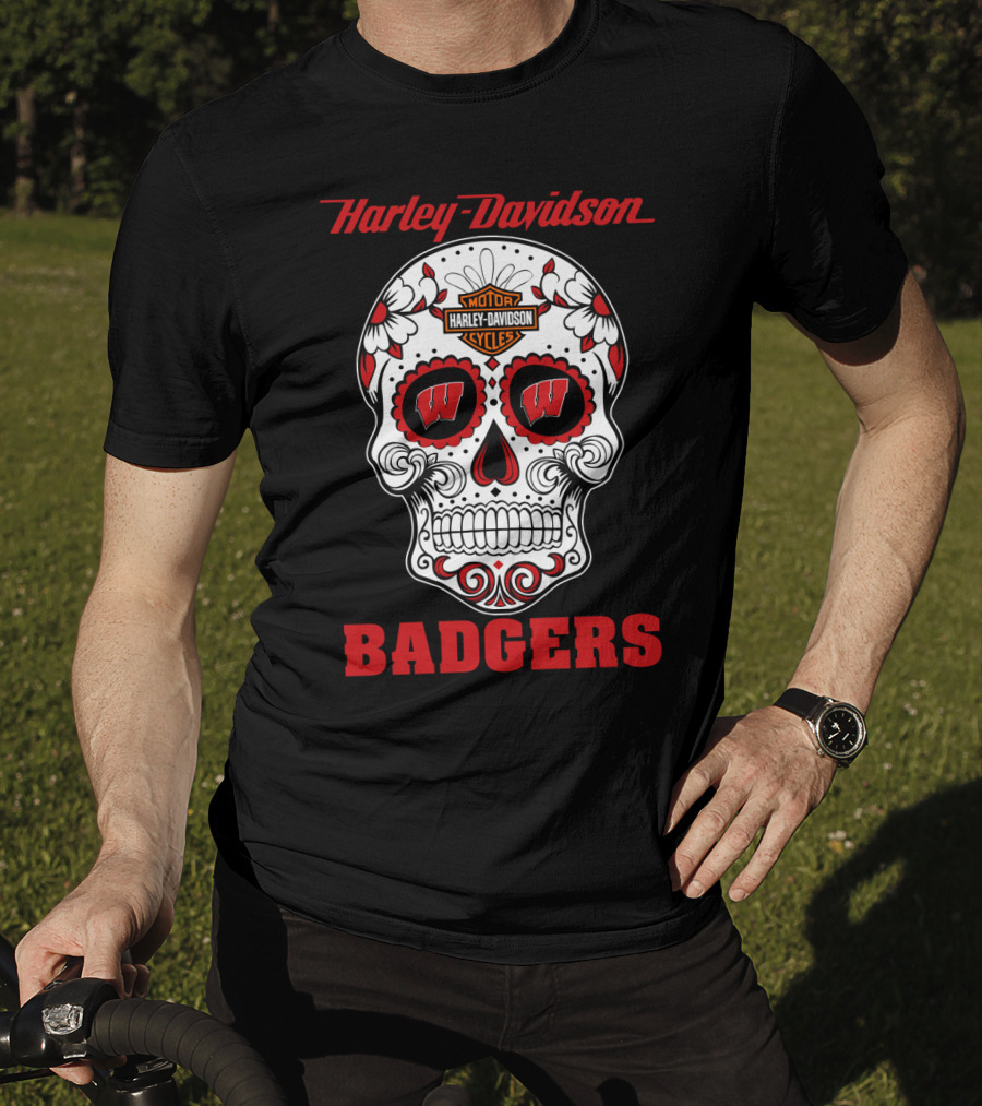 Harley Davidson Motor Cycles Wisconsin Badgers T-Shirt