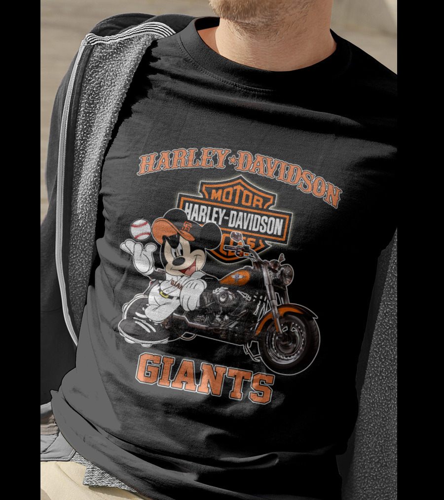 Harley Davidson San Francisco Giants Motorcycle Mickey T-Shirt