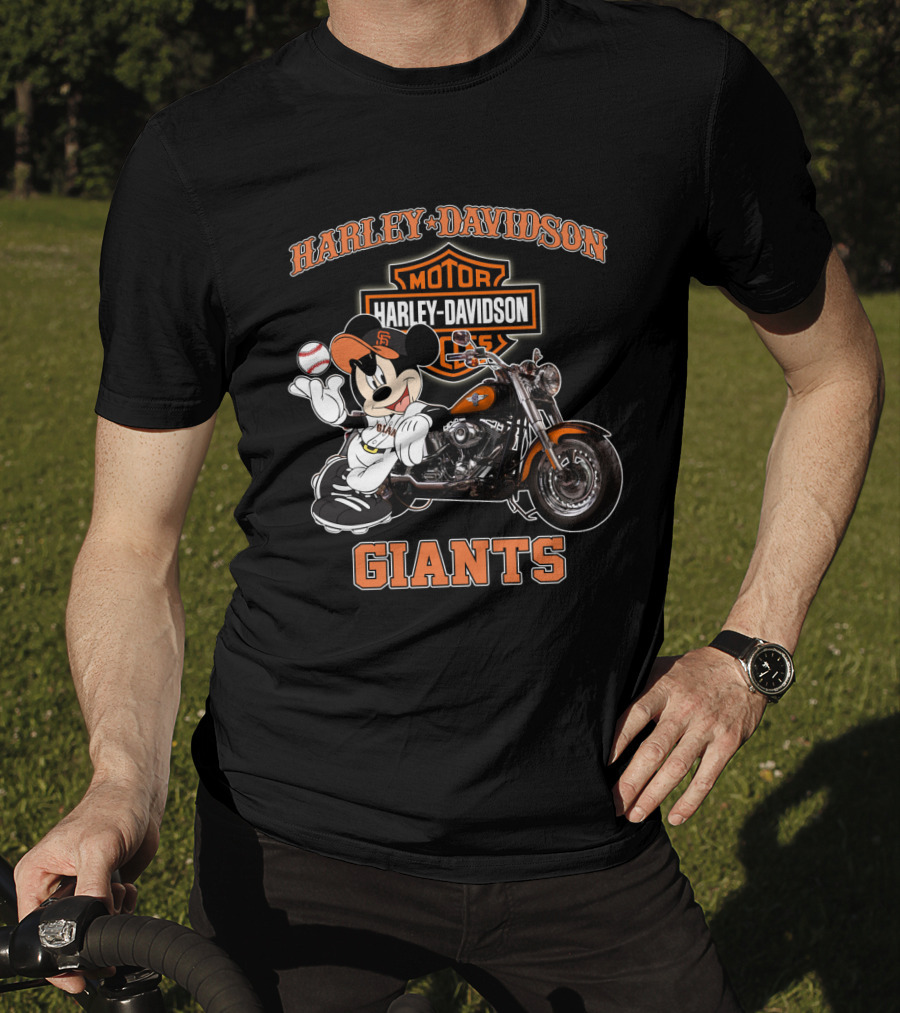 Harley Davidson San Francisco Giants Motorcycle Mickey T-Shirt
