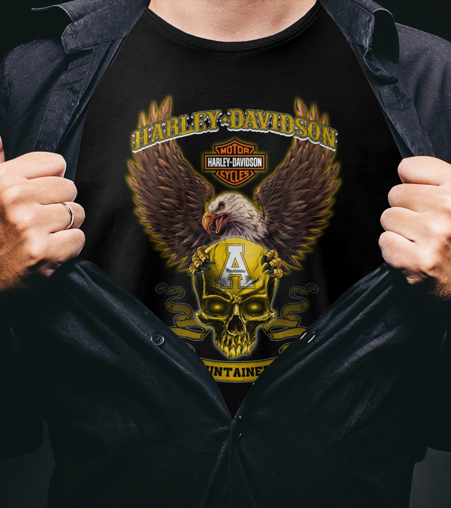 Harley Davidson Eagle Skull Appalachian State Mountaineers T-Shirt