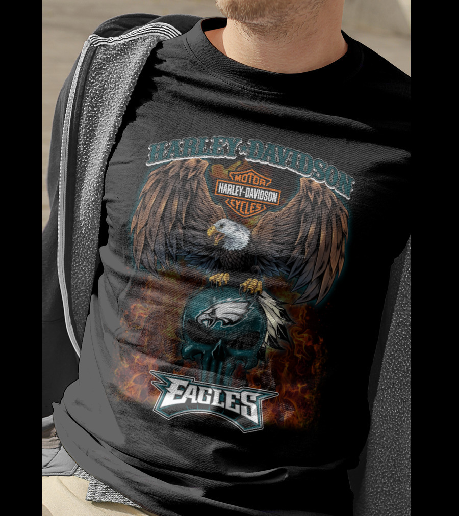 Harley Davidson Motorcycles Philadelphia Eagles T-Shirt
