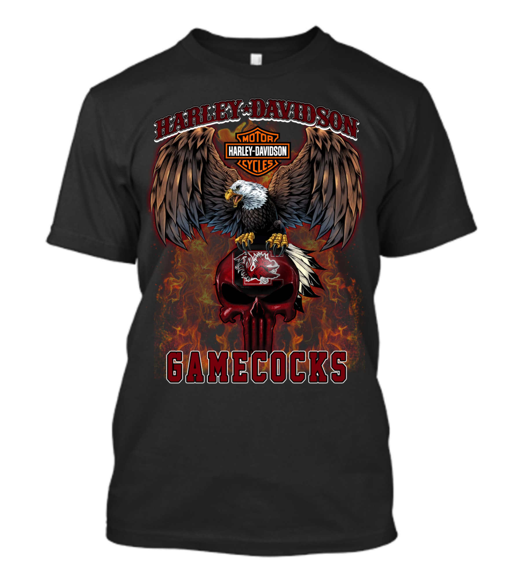 Harley Davidson Motor Cycles Eagle South Carolina Gamecocks T-Shirt