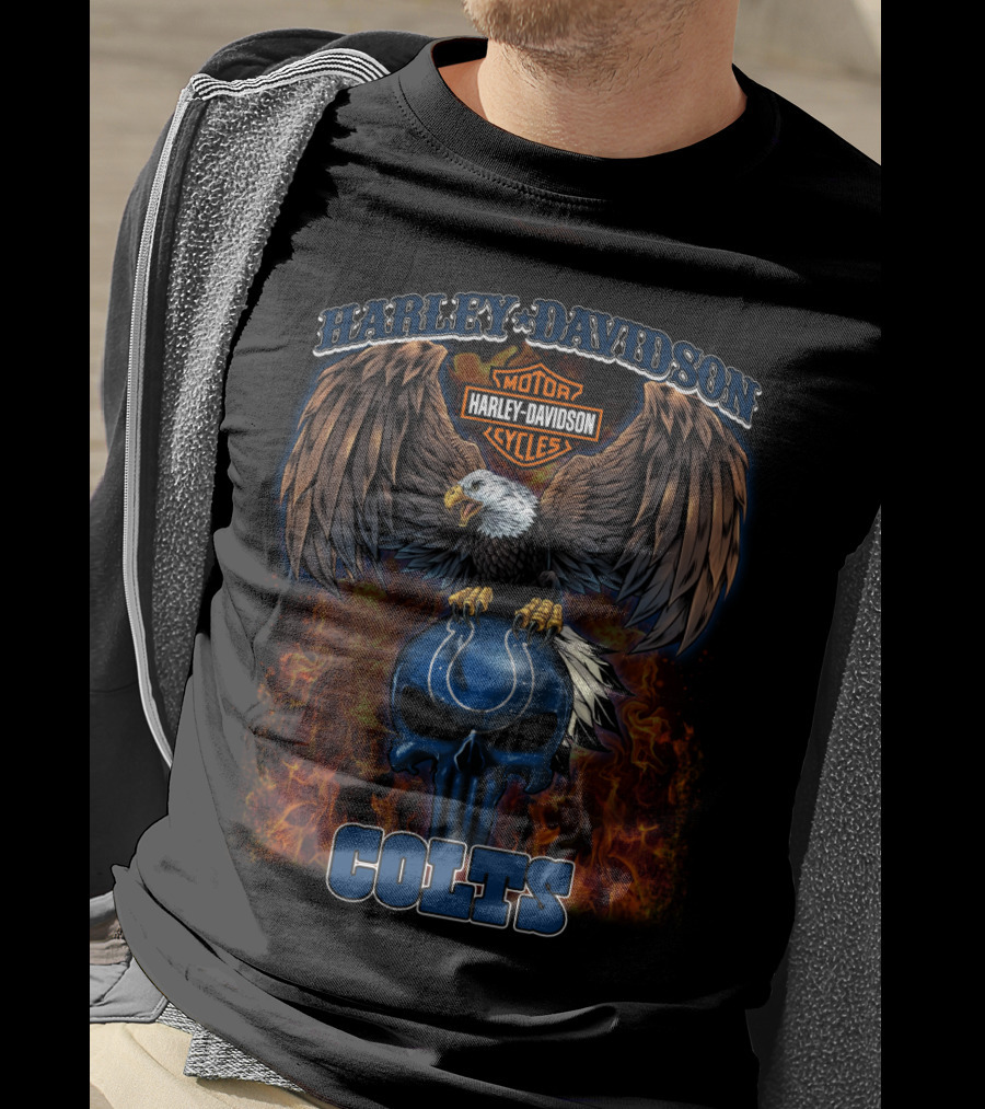 Harley Davidson Motor Cycles Eagle Colts T-Shirt
