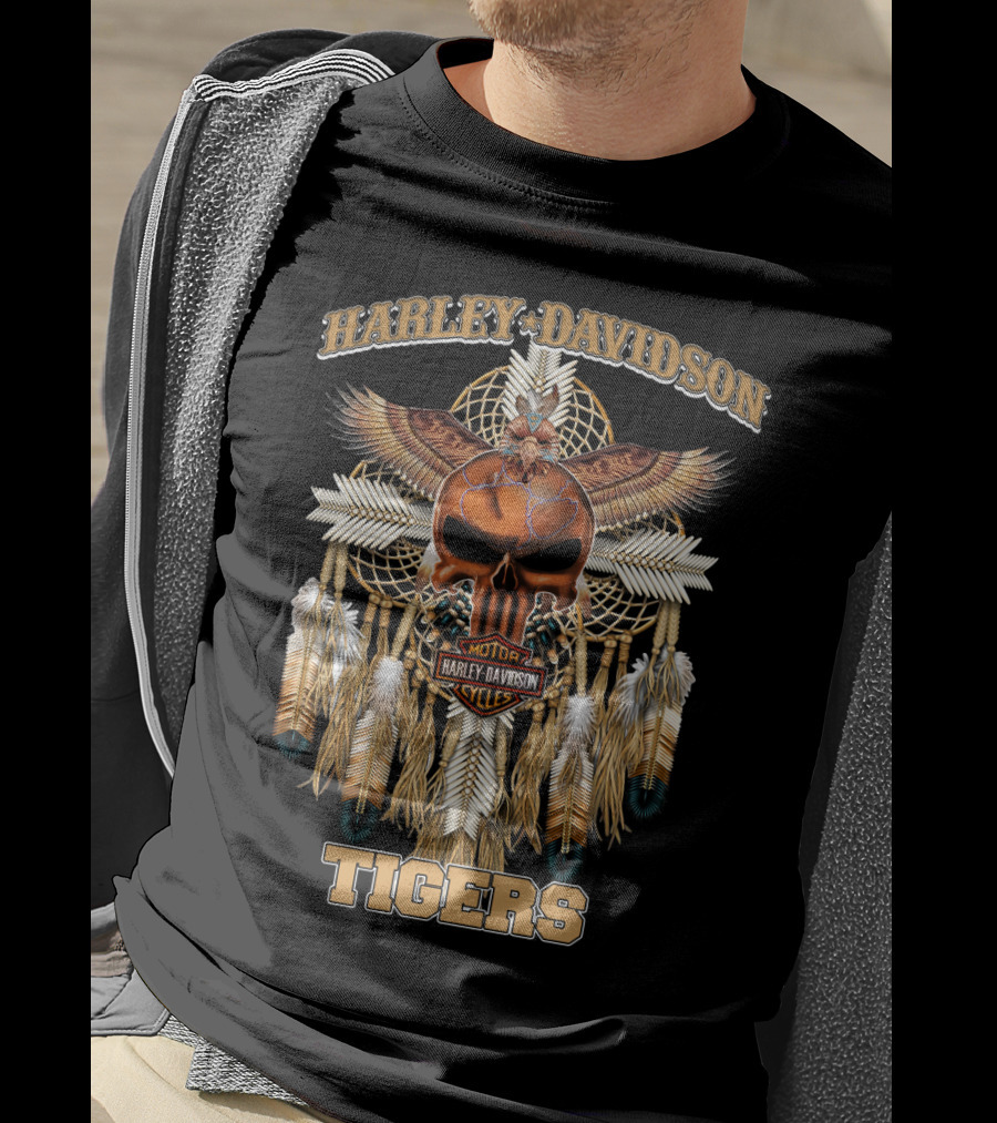 Harley Davidson Motor Cycles Tigers T-Shirt