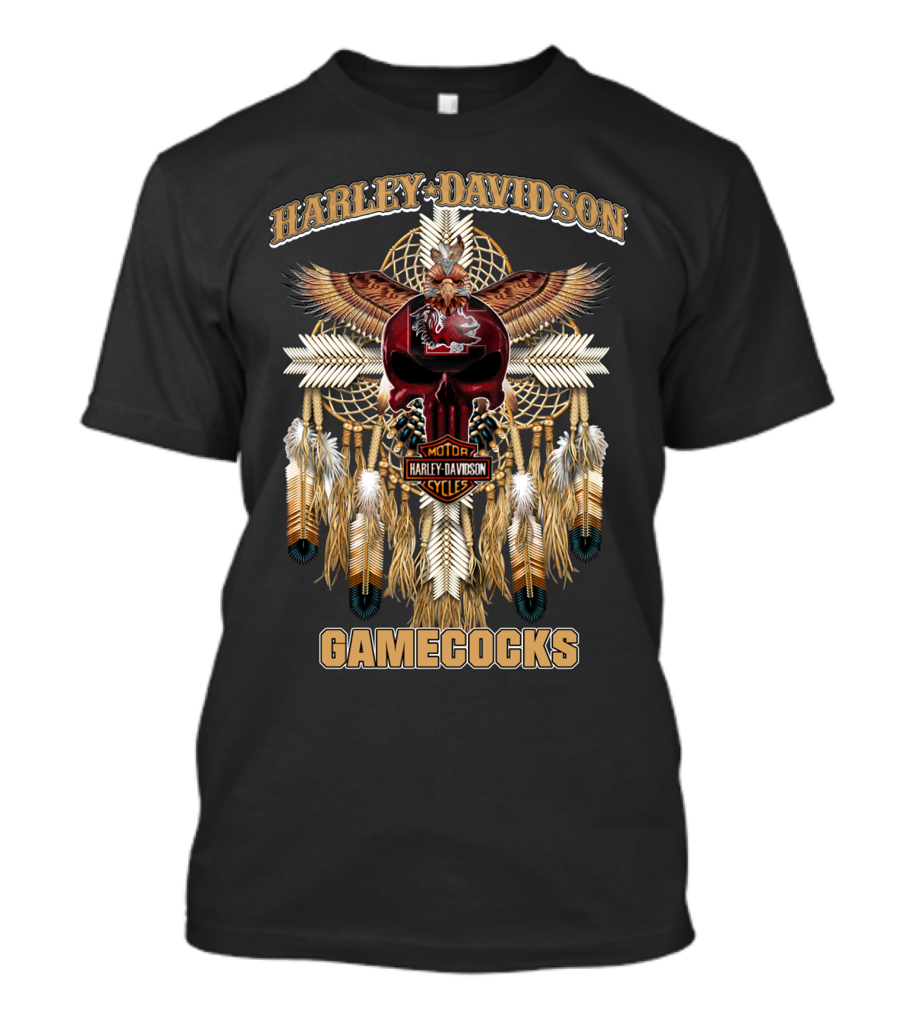 Harley Davidson Motorcycles Gamecocks Dreamcatcher T-Shirt