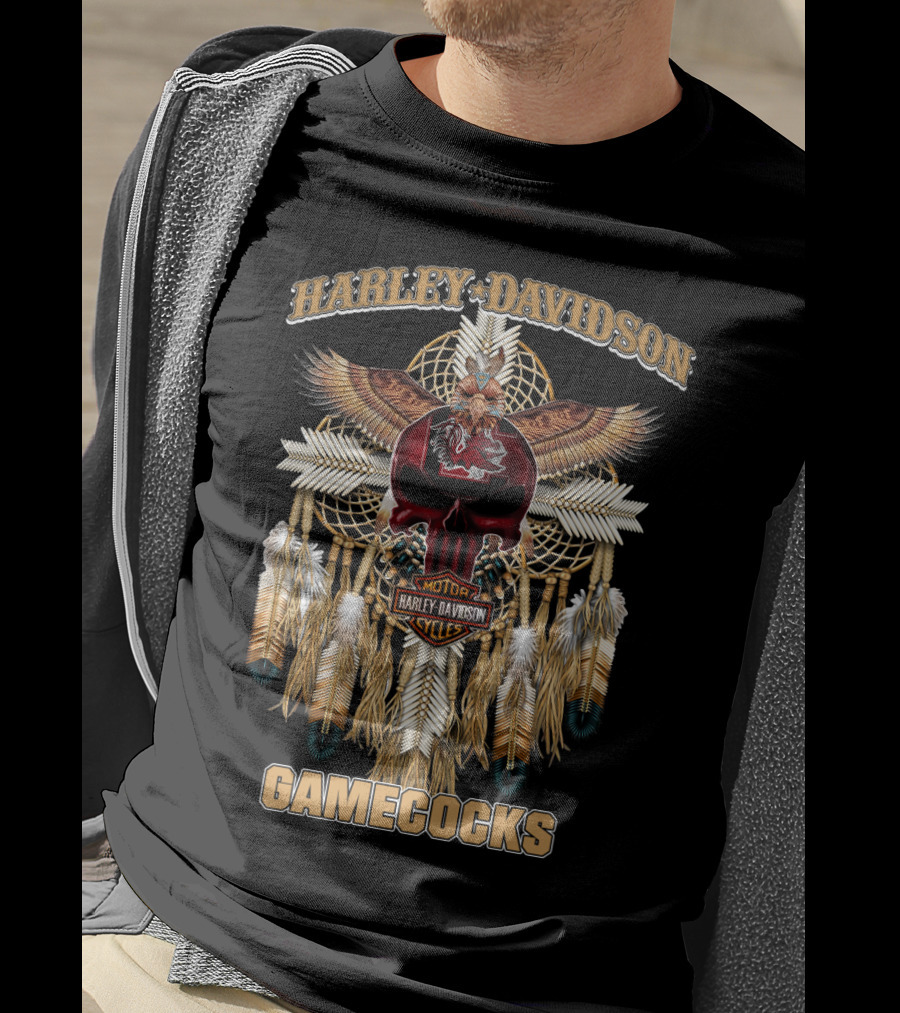 Harley Davidson Motorcycles Gamecocks Dreamcatcher T-Shirt