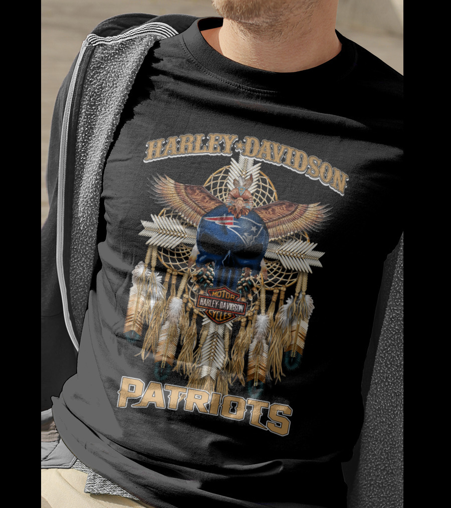 Harley Davidson Patriots Native New England Cycles T-Shirt