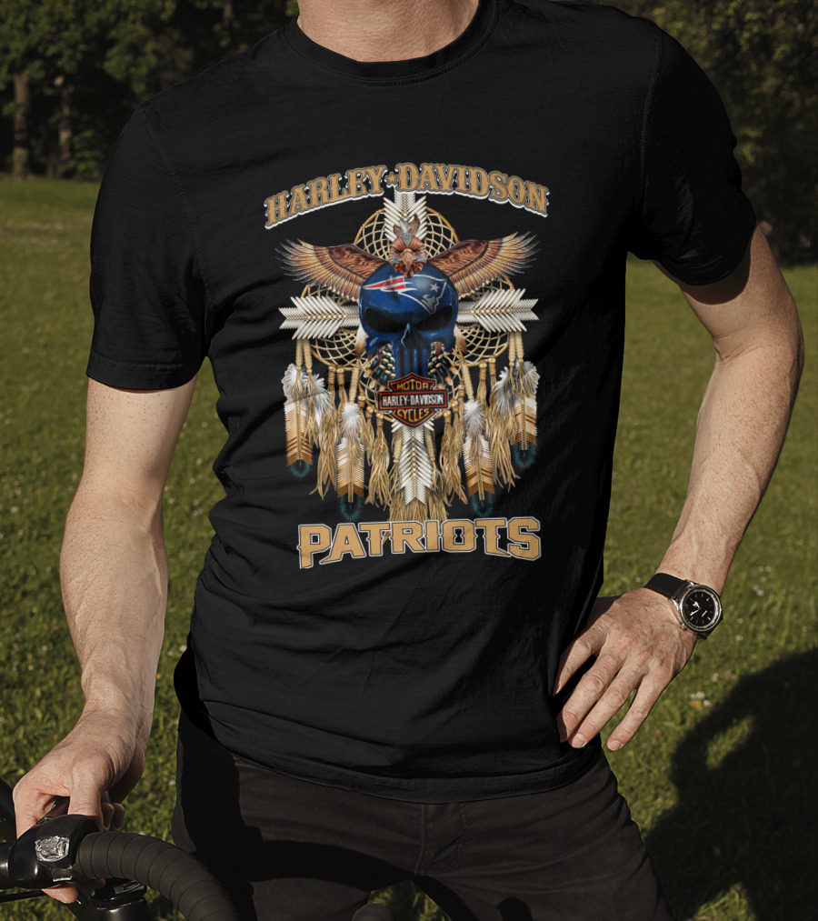 Harley Davidson Patriots Native New England Cycles T-Shirt