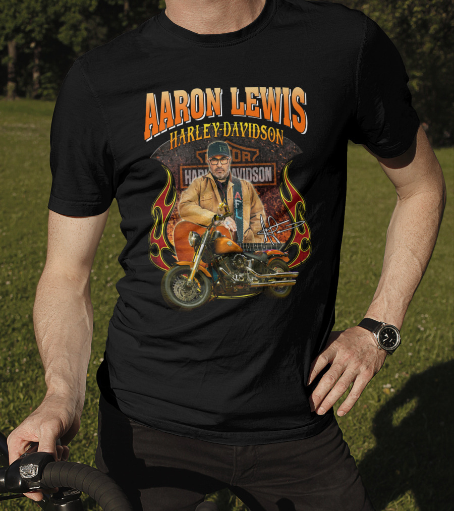 Aaron Lewis Harley Davidson Motorcycle Flame T-Shirt